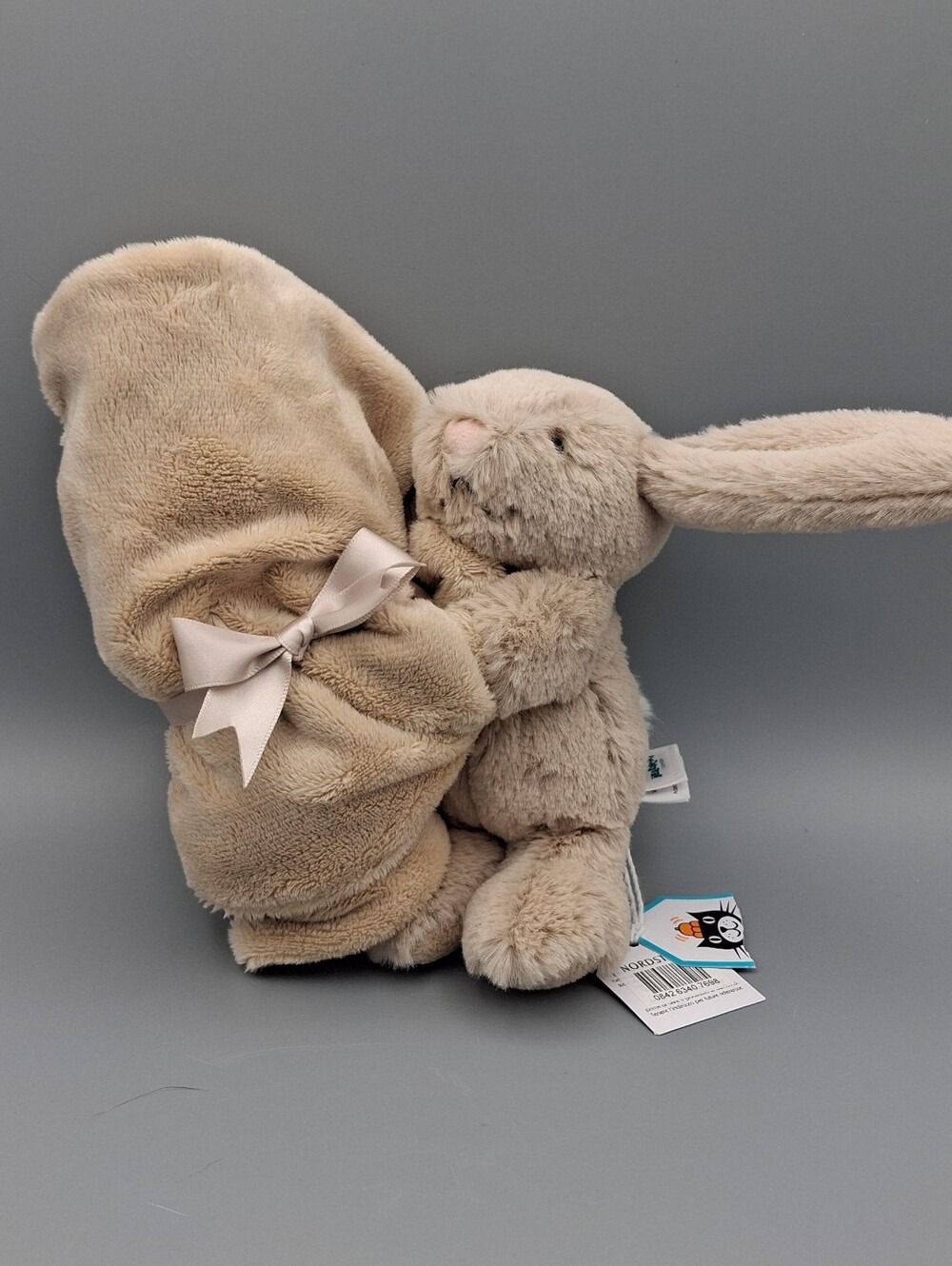Jellycat Bashful Beige Bunny Soother Blanket Baby Lovey 13" x 13" Soft Plush NWT
